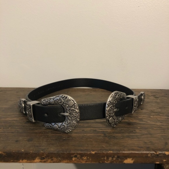 PacSun Accessories - Double Buckle Faux Leather Belt S/M